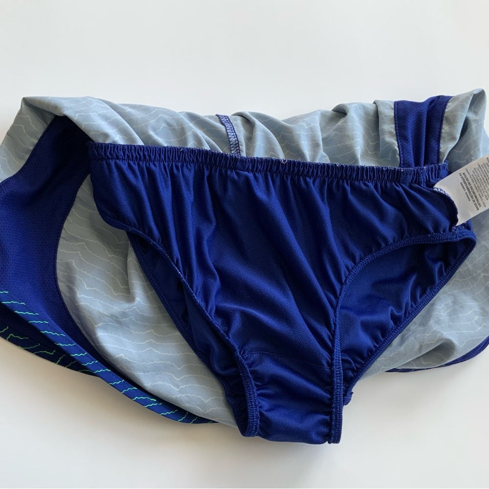 Nike Womens Dri-fit Activewear Running Shorts Sz XS Lined, Key Pocket Blue Green - Picture 10 of 13
